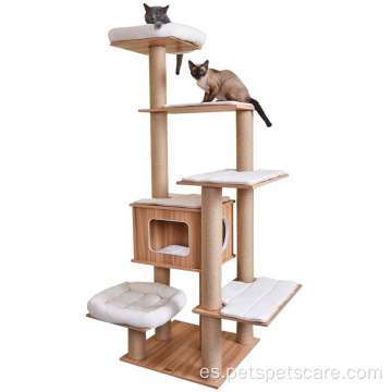 Torre de la casa del árbol del gato con juguetes Escalada de gatos